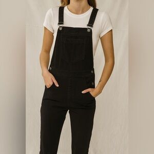 Denim Jean Overalls 100% Cotton Oversized Pockets Black Metal Buckle Size S​​
